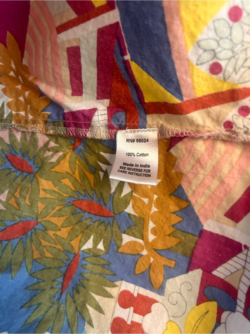 Love The Label 100% Cotton Multicolor Floral Flutter-Sleeve Blouse - Picture 5 of 5